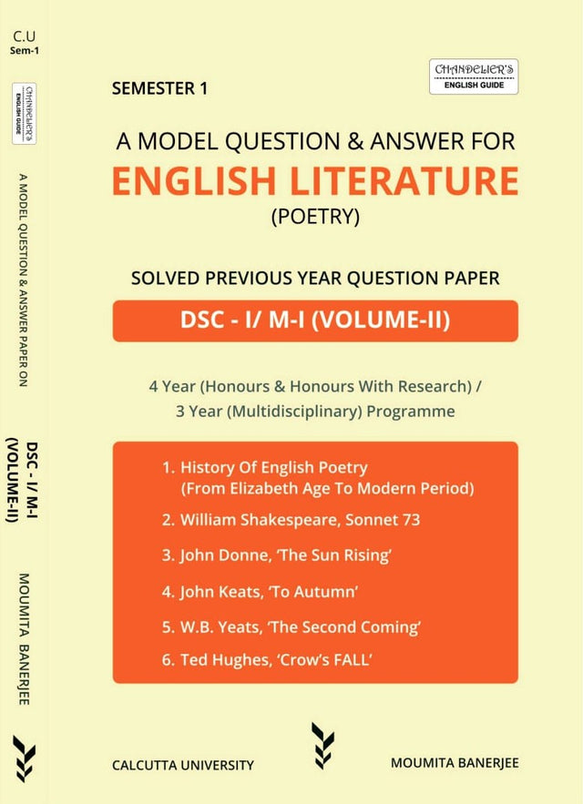 ENGLISH LITERATURE (POETRY) DSC-1/M1 (V-2), MODEL Q&A, SEM-1, C.U. (English Version) - Retail Maharaj