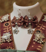 Premrang Tribal Love Necklace Set – Handloom Tribal Romance with Oxidized Silver Charms