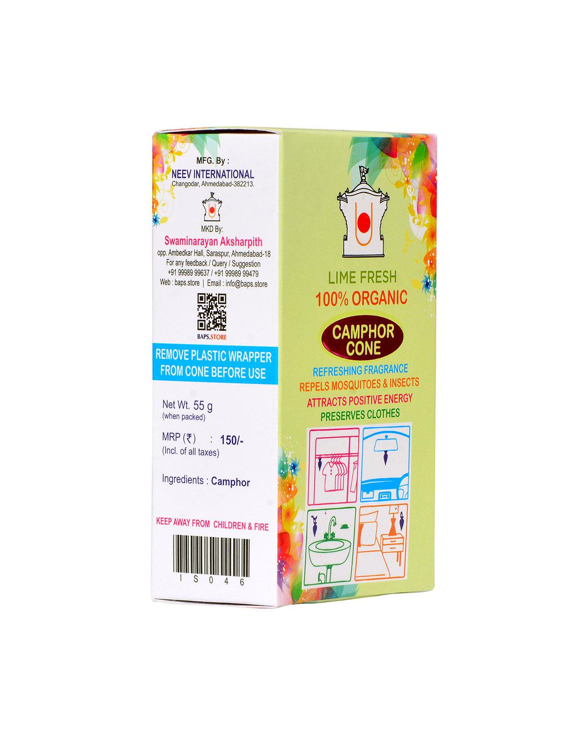 Lime Fresh Camphor Cone 3" Cone | 5.5" Box