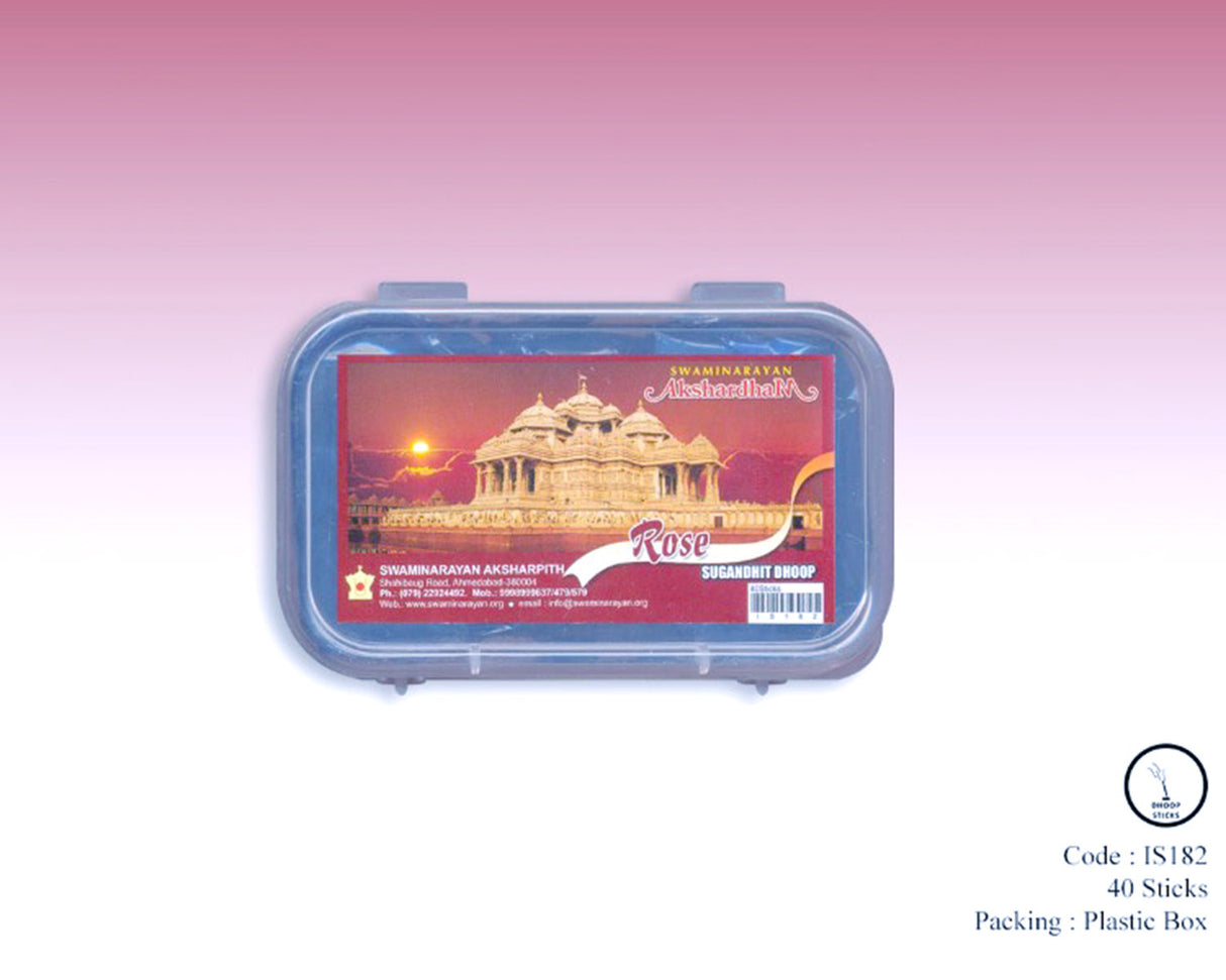 Rose Sugandhi Dhoop 2" Long | Plastic Container - Retail Maharaj