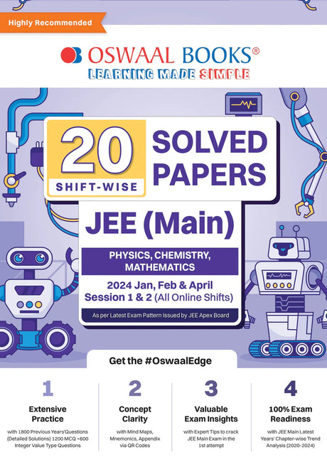 JEE (Main) 20 Shift-wise Solved Papers 2024 | January, February & April Session 1 & 2 (All Online Shifts) | Physics, Chemistry & Mathematics | For Latest Exam - Retail Maharaj