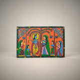 Handmade Madhubani Painting – Raas Scene | Mithila Art Traditional Indian Folk Wall Decor - Retail Maharaj