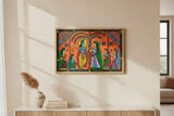Handmade Madhubani Painting – Raas Scene | Mithila Art Traditional Indian Folk Wall Decor - Retail Maharaj