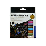 Keep-Smiling Metallic Color Pen Pack of 10 Water Based Metallic Ink Pens for Art Craft Writing Multi Surface Use