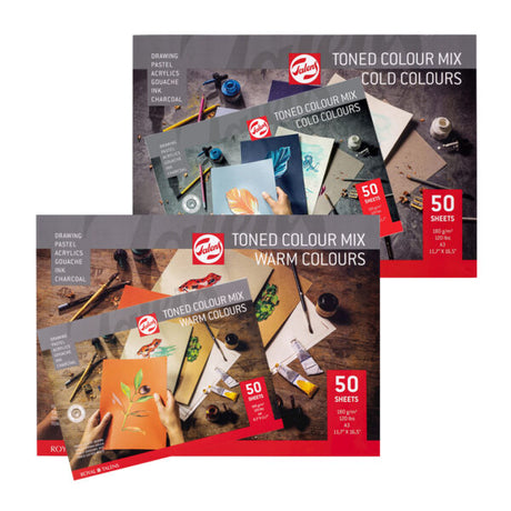 Royal Talens Toned Colour Mix Warm & Cold Paper Pad 180gsm – 50 Sheets - Retail Maharaj