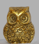 Owl Figurine in Alloy Metal – Antique Finish Brass Sculpture for Wisdom, Prosperity & Spiritual Décor