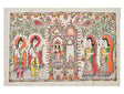 Ram Darbar – Divine Assembly Handpainted Madhubani Art (37.5 x 25 inch) | Ramayana-Themed Folk Painting on Cotton | Spiritual Wall Décor & Gifting - Retail Maharaj