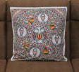 Madhubani Mystic Fish Handpainted Cushion Cover – Fish & Peacock Motif Mandala on Cotton (18 x 18 inch) | Traditional Indian Folk Art Home Décor - Retail Maharaj