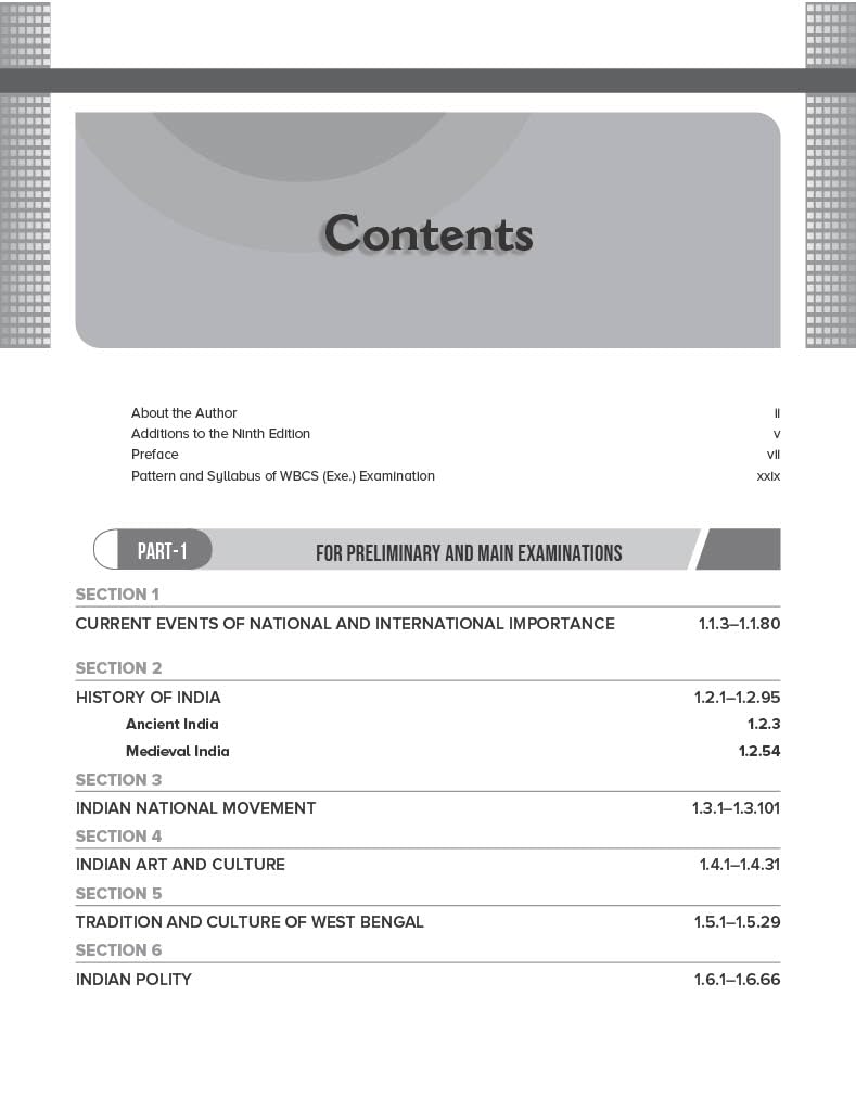 WBCS General Studies Manual [For Preliminary & Main Examinations]2026 (English Version) 10th Edition