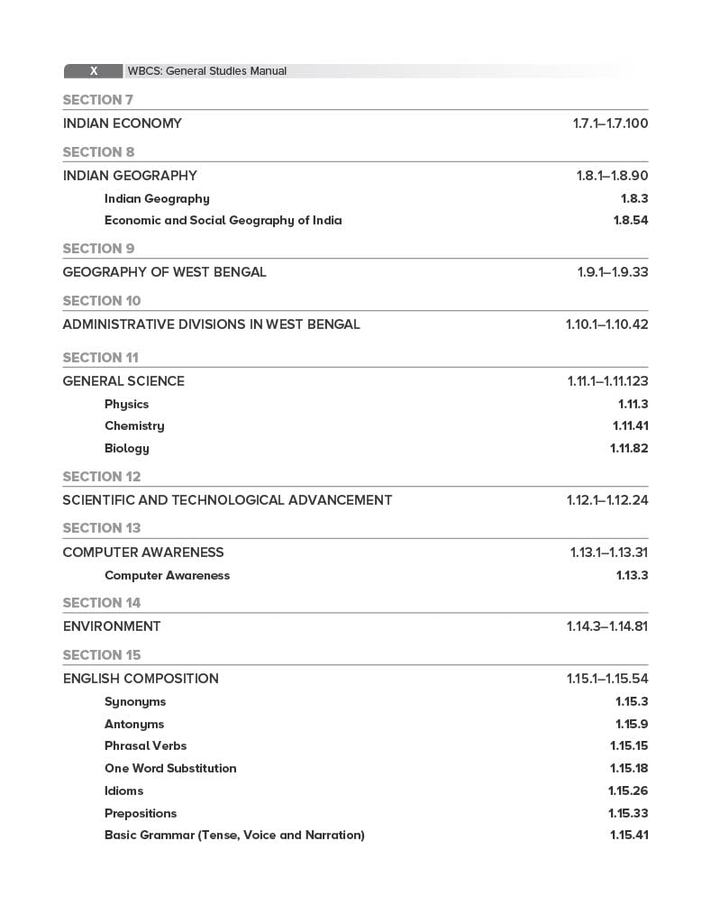 WBCS General Studies Manual [For Preliminary & Main Examinations]2026 (English Version) 10th Edition