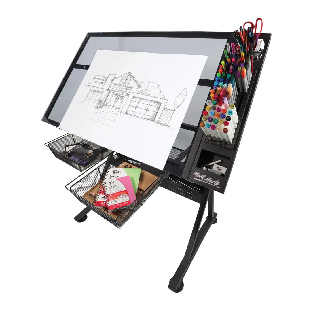 Mont Marte Adjustable Creative Art Station Desk with Storage - Retail Maharaj
