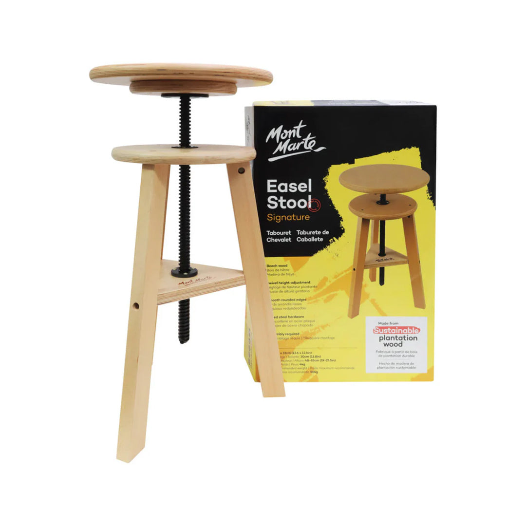 Mont Marte Adjustable Beech Wood Artist Easel Stool