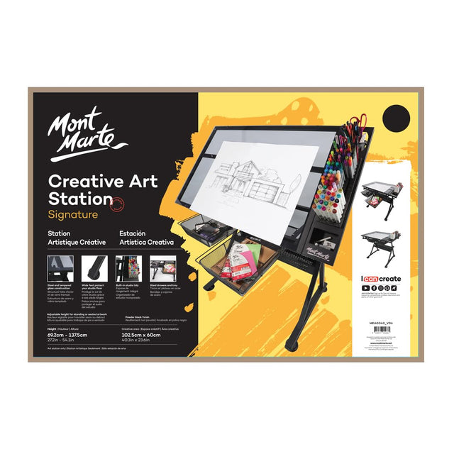 Mont Marte Adjustable Creative Art Station Desk with Storage - Retail Maharaj