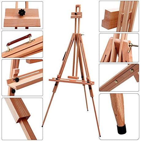 Portable Tilted Wooden Sketching Easel for Travelling Artists - Retail Maharaj