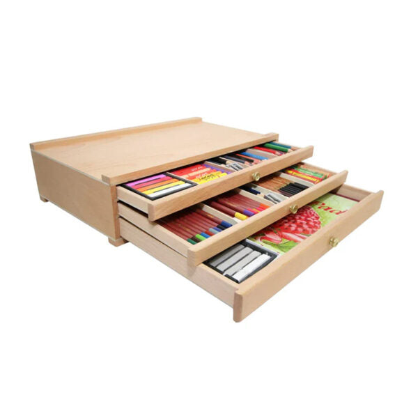 Mont Marte Signature Pastel Storage Box Beechwood Art Organizer
