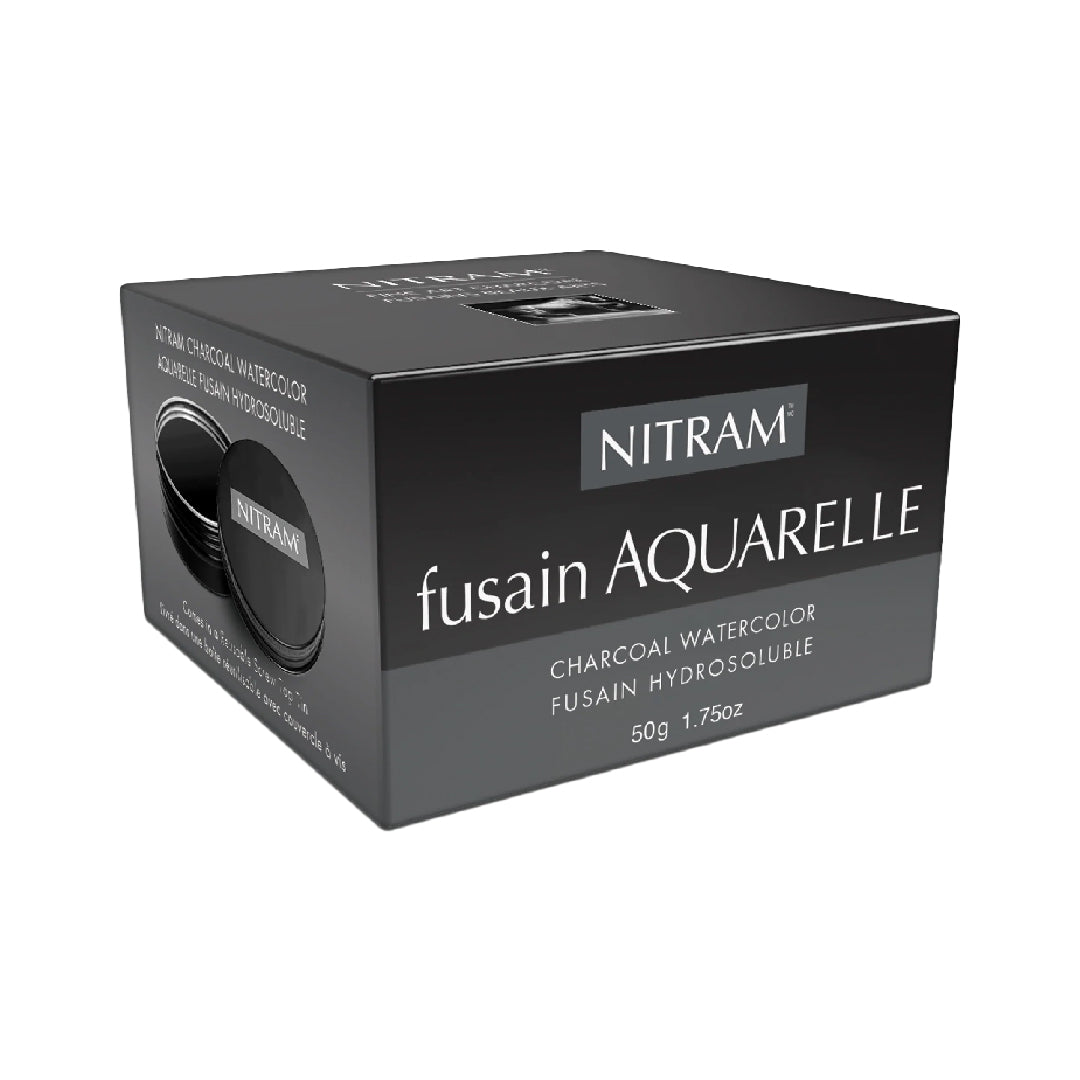 Nitram Fusain Aquarelle Charcoal Watercolour 50g Tin for Artistic Washes and Fine Linework