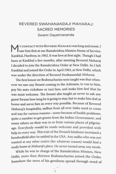 Remembrances of Swami Swahananda Reflections on Greatness - Retail Maharaj