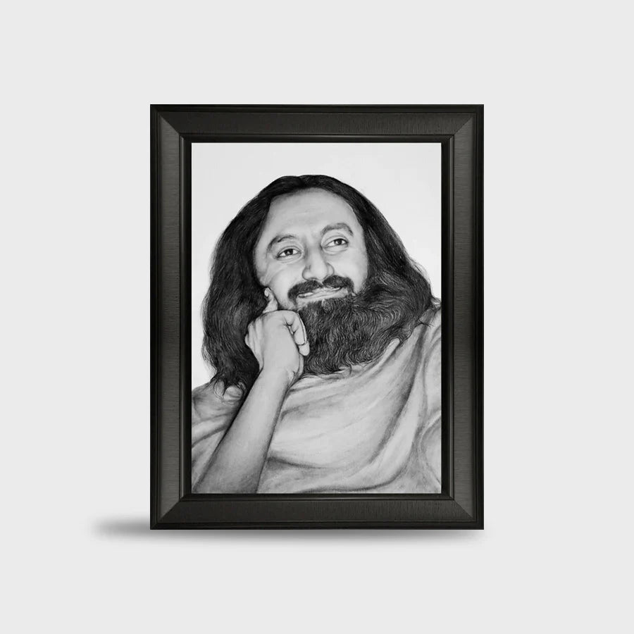 Charcoal Artwork of Gurudev – A3 Size (Pre-Order)