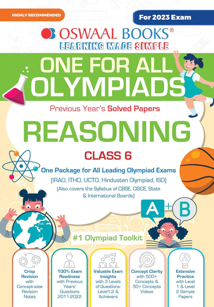One For All Olympiad Previous Years' Solved Papers, Class-6 Reasoning Book - Retail Maharaj