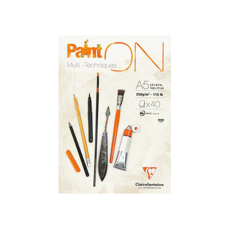 Clairefontaine Paint’On Multi-Technique White Mixed Media Pad 250 GSM – Open Stock - Retail Maharaj