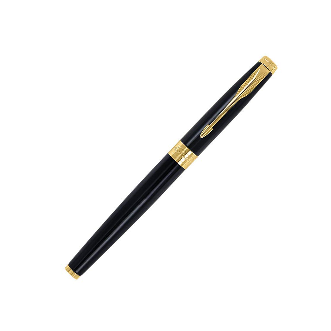 Parker Aster Lacque Black Gold Trim Rollerball Pen