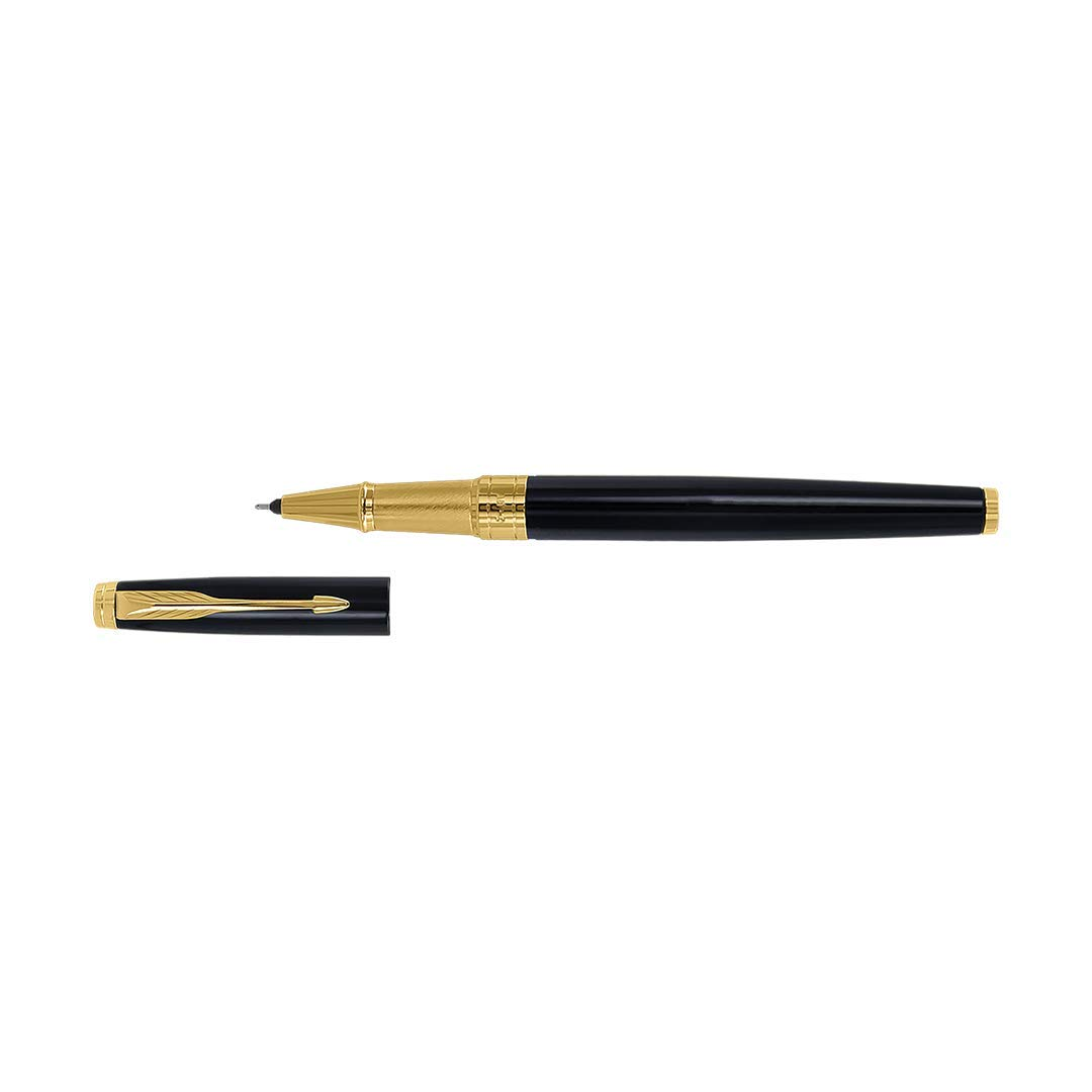 Parker Aster Lacque Black Gold Trim Rollerball Pen