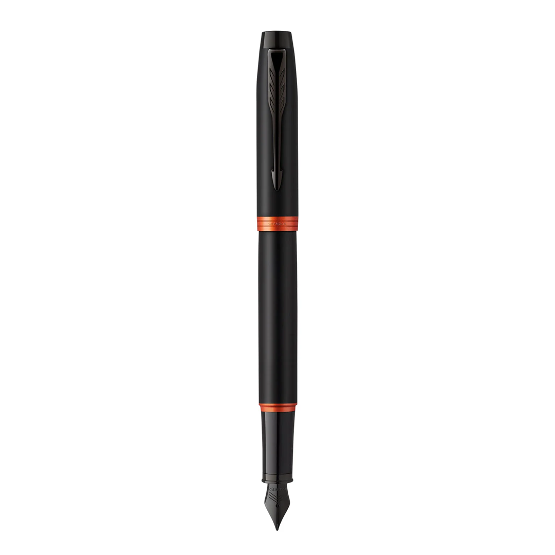 Parker IM Professional Flame Orange Black Trim Medium Fountain Pen