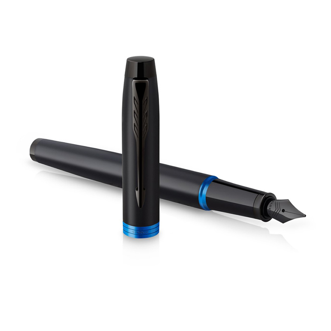 Parker IM Professional Marine Blue Black Trim Medium Fountain Pen