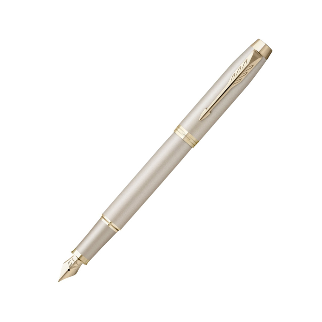 Parker IM Professional Monochrome Champagne Trim Medium Fountain Pen