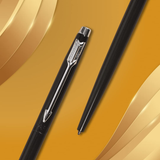 Parker Insignia Lacquer Black Ballpoint Pen with Chrome Finish