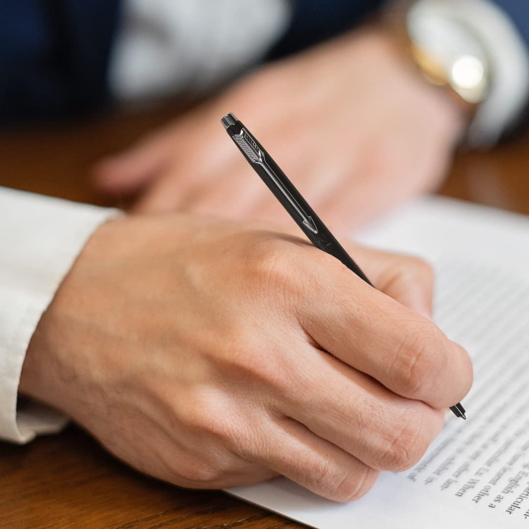 Parker Insignia Lacquer Black Ballpoint Pen with Chrome Finish