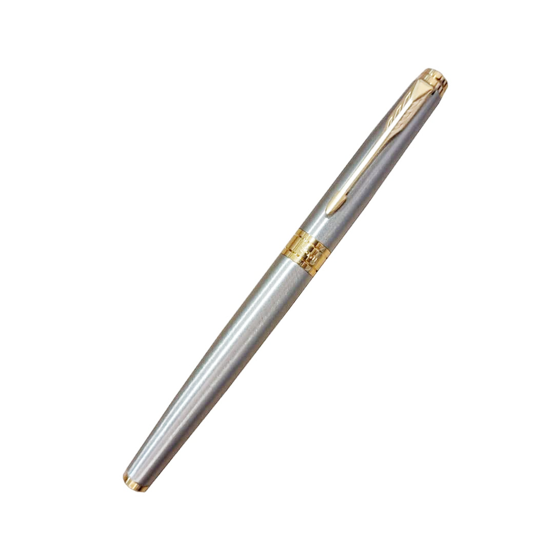 Parker Aster Brushed Metal Gold Trim Rollerball Pen