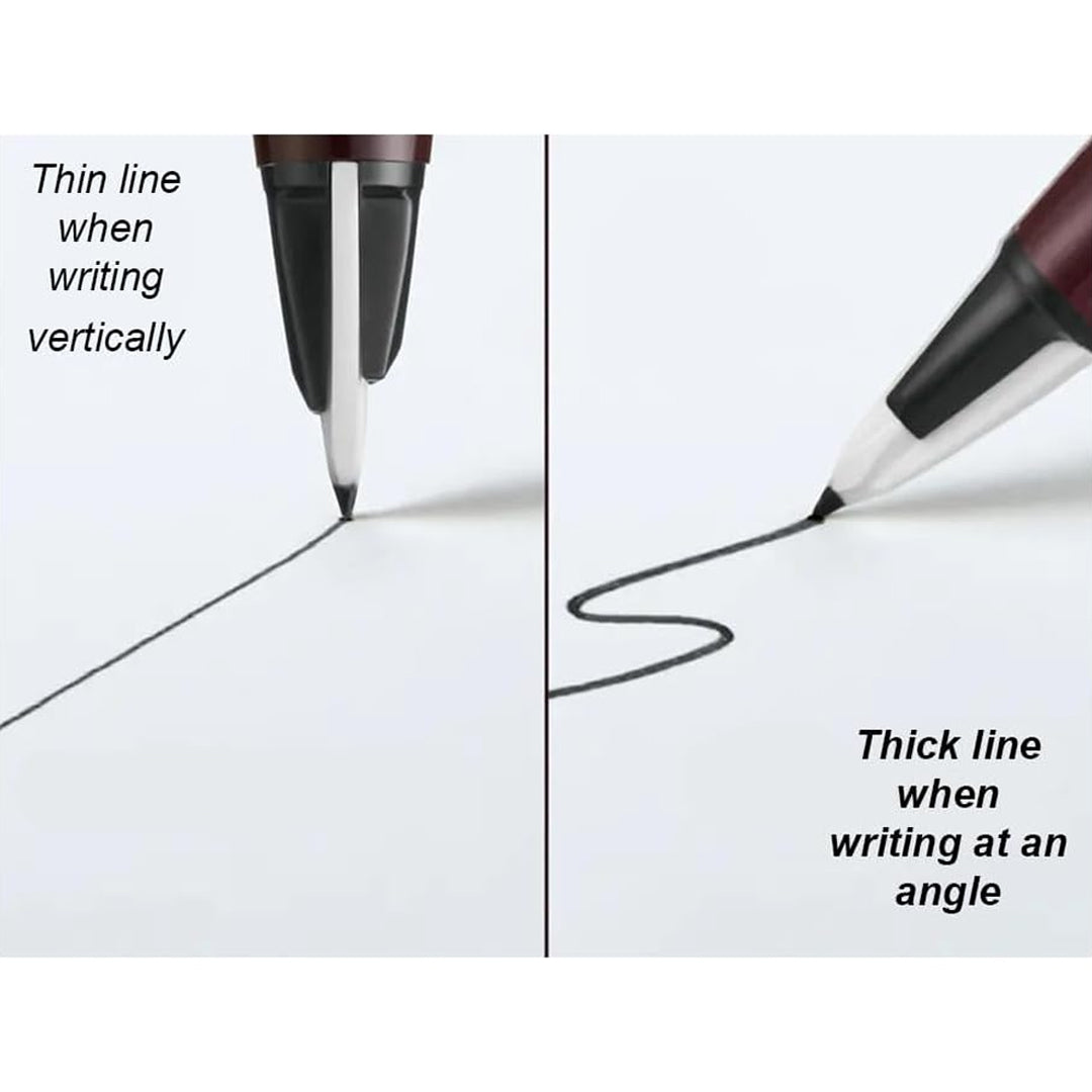 Pentel Stylo JM11 Plastic Fountain Pen Set with Dual Line Nib Black