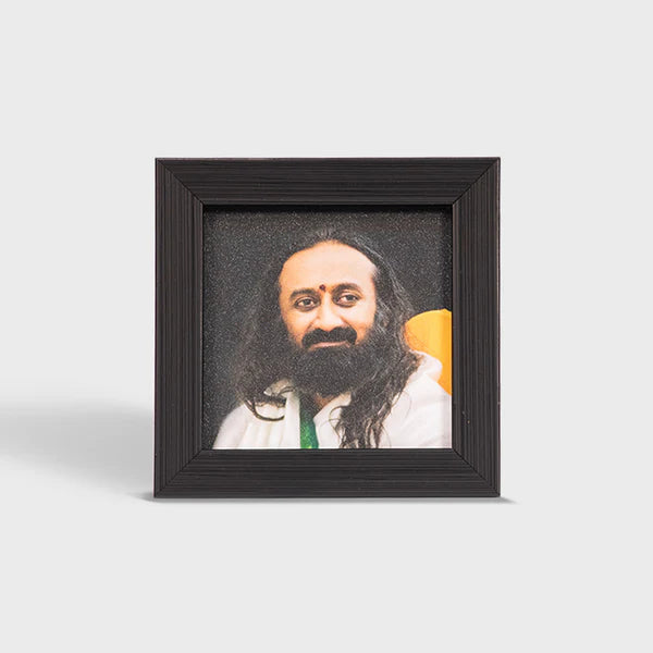 Photo Frame 4 x 4 inch (Sparkle) – Premium Tabletop Frame with Gurudev Sri Sri Ravi Shankar Image for Home & Office Decor