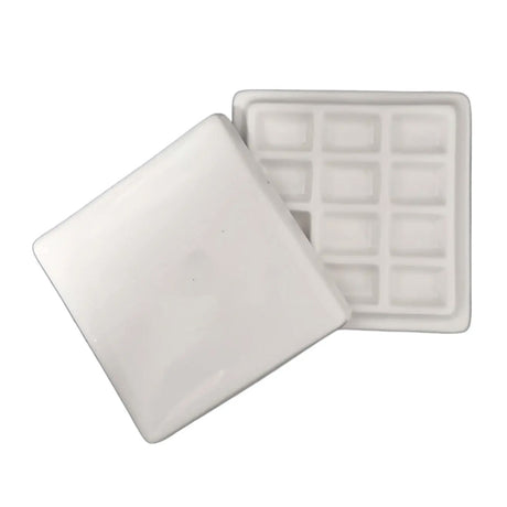 Porcelain Ceramic Painting Palette – Multi Grid for Watercolour, Gouache & Acrylic - Retail Maharaj