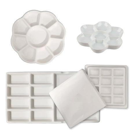 Porcelain Ceramic Painting Palette – Multi Grid for Watercolour, Gouache & Acrylic - Retail Maharaj