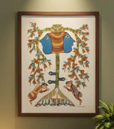 Authentic Gond Painting – Pot of Plenty & Harvest Motif Tribal Art (11 × 15 Inch)