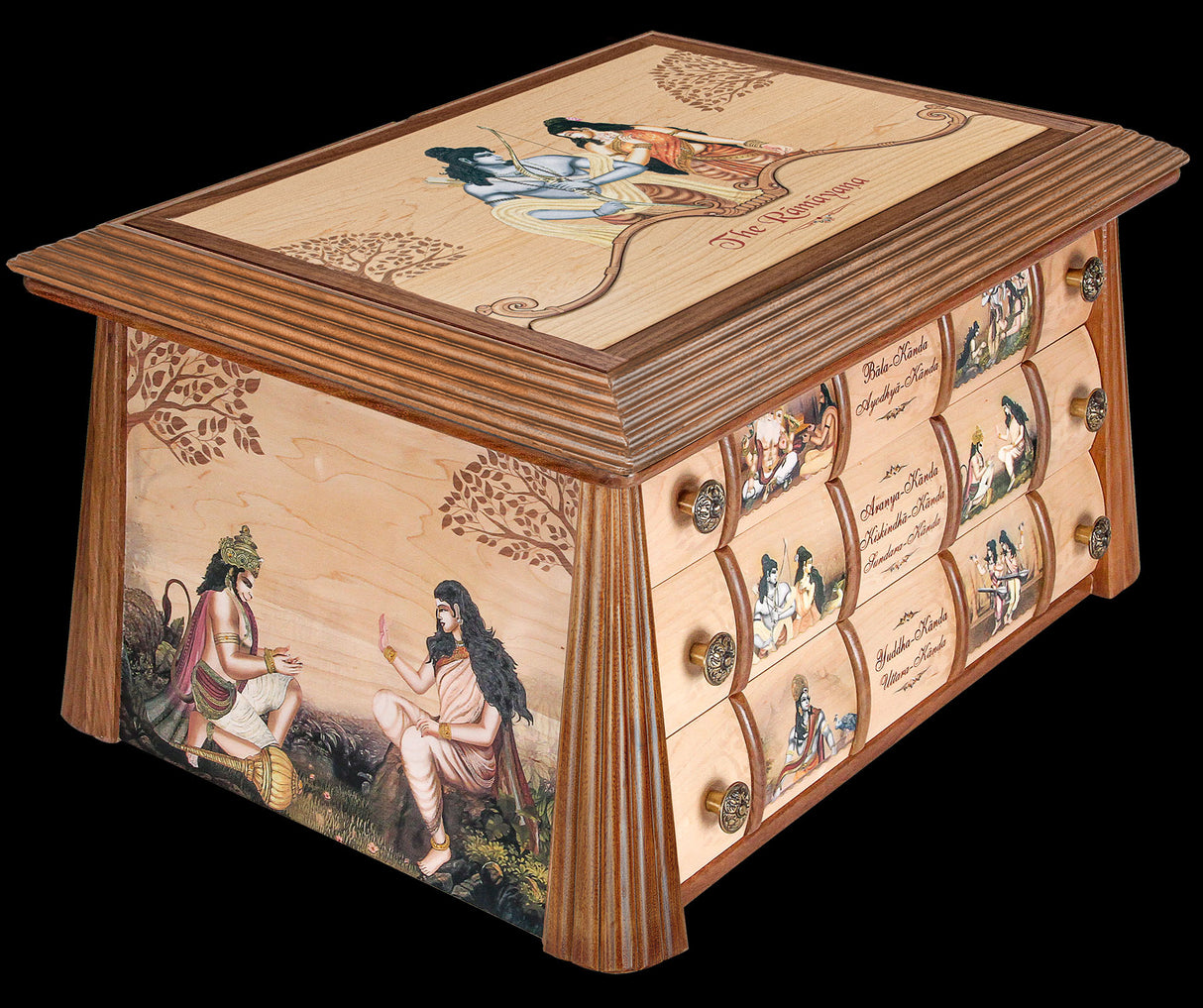 Valmiki’s Ramayana 3-Volume Book Set With Wooden Hut - Retail Maharaj