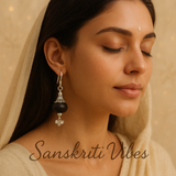 Sterling Silver Beautifully Designed Tulsi Earrings – Elegant Spiritual Jewelry