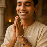 Silver Capping Black Shyama Tulsi Bracelet – Spiritual Elegance