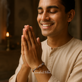 Silver Om Carved Rudraksha Bracelet – Divine Spiritual Jewelry