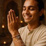 Rudraksha Silver Shiva Trishul Bracelet – Divine Spiritual Jewelry