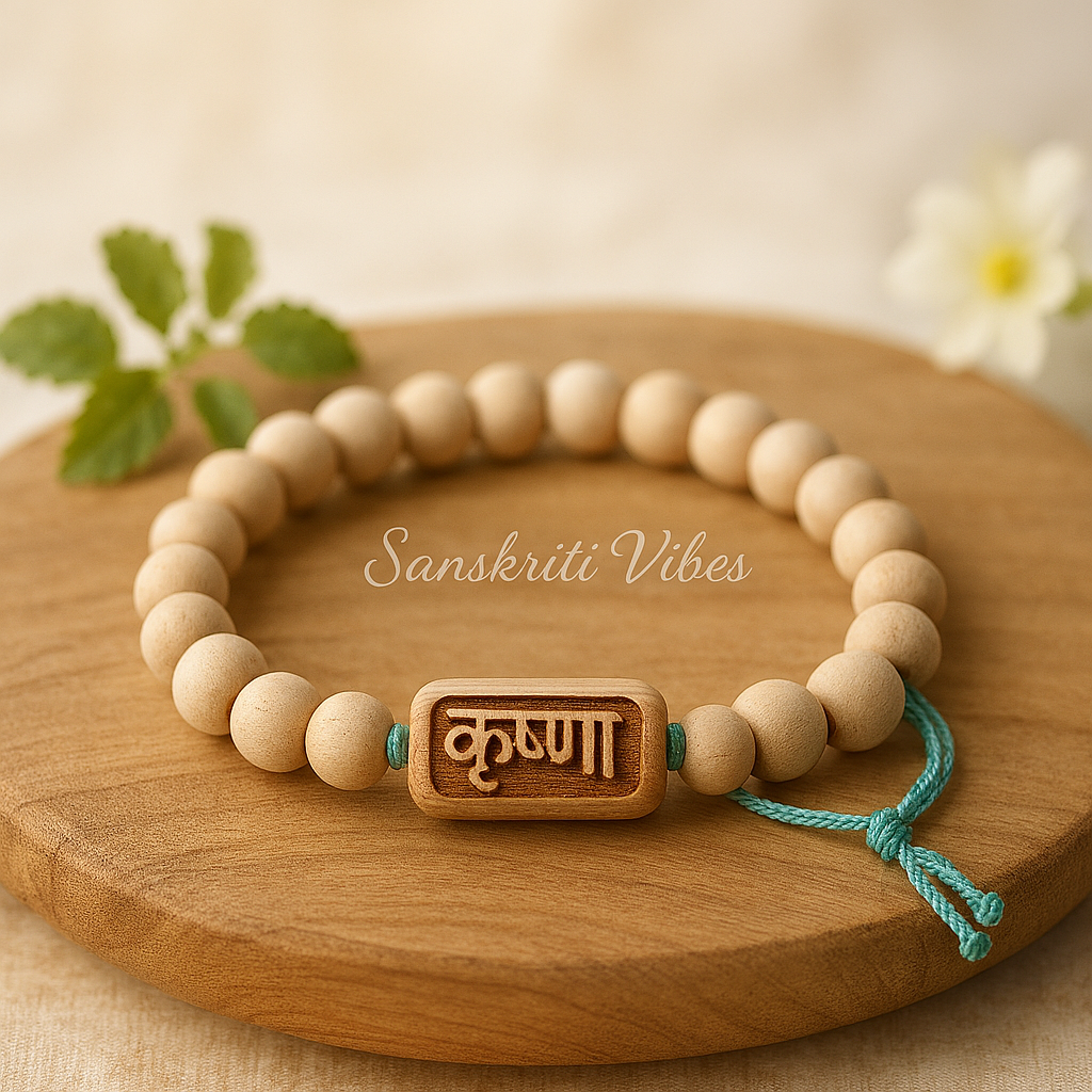 Krishna Naam Bead Tulsi Bracelet – Simplicity with Calm for Divine Blessings