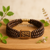 Krishna Beads Triple Layer Twisted Original Tulsi Bracelet for Divine Blessings