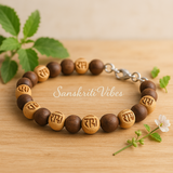 Silver Sterling Ram Ram Tulsi Beads Bracelet for Divine Protection and Blessings