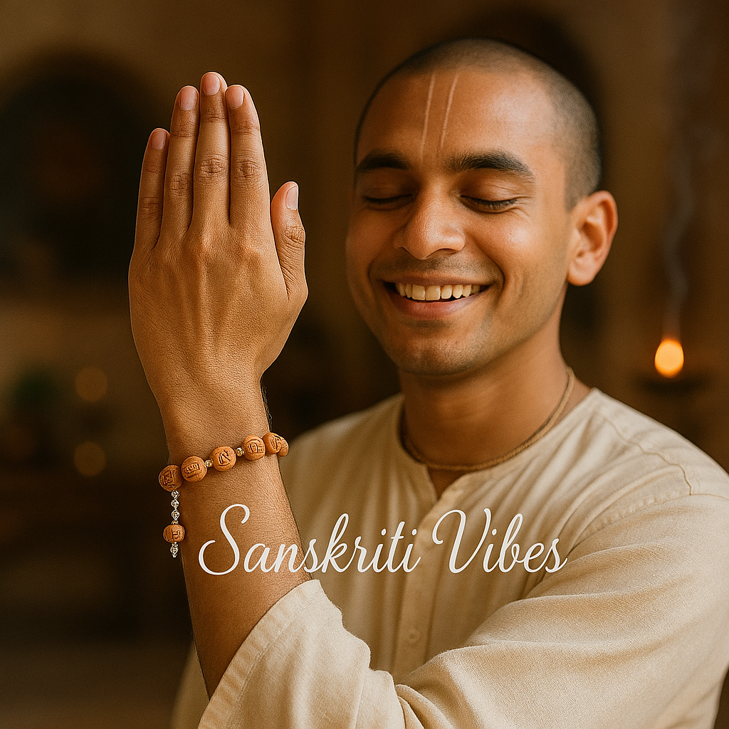 Original Tulsi Radha Krishna Beads Bracelet with Silver Stelling – Spiritual Jewelry