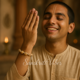 Sterling Silver Om Namah Shivaya Tulsi Bracelet in Silver Wire – Classical Spiritual Jewelry
