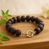 Natural Dark Brown Shyama Tulsi Beads Handmade Bracelet – Spiritual and Authentic Jewelry