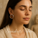 Radha Carving Tulsi Earrings with Silver Capping – Traditional Spiritual Jewelry