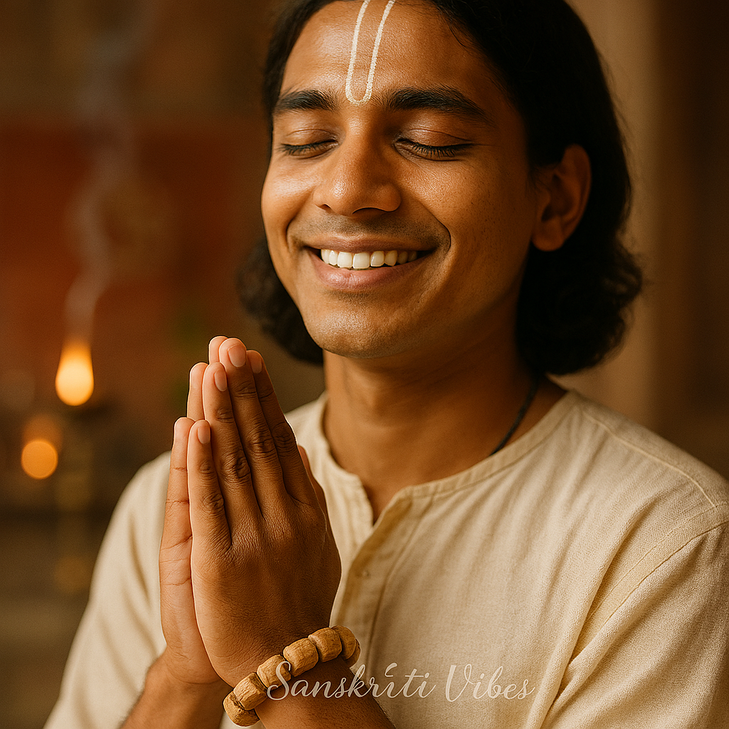 Traditional Pure Tulsi Hand Bracelet – Spiritual Bracelet for Devotees